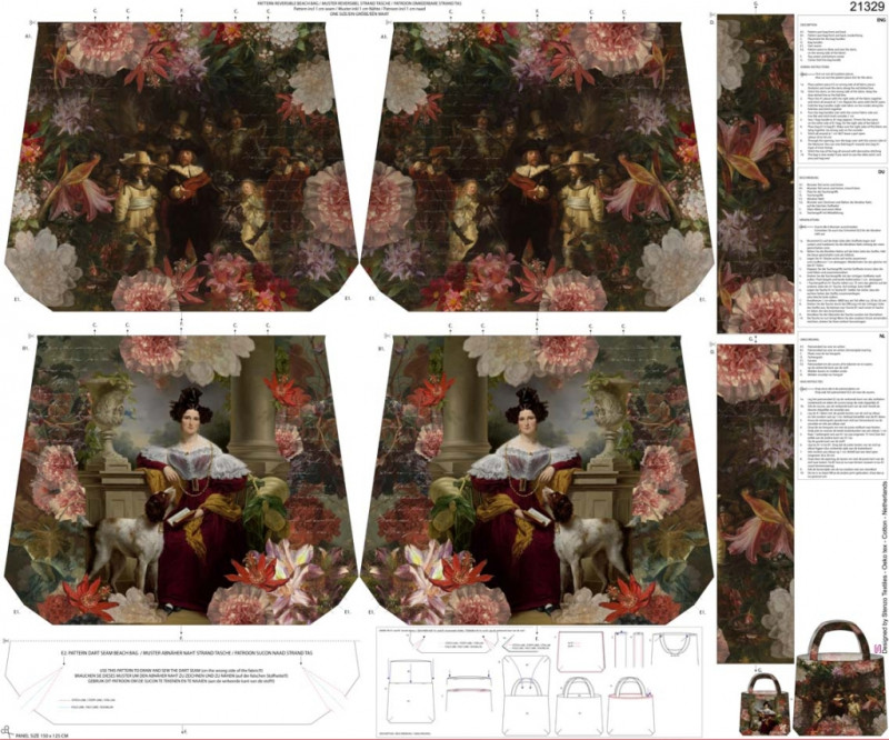 Väskpanel dam med hund