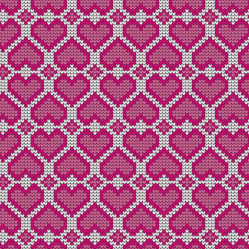 Stickat rosa spegelhjärta