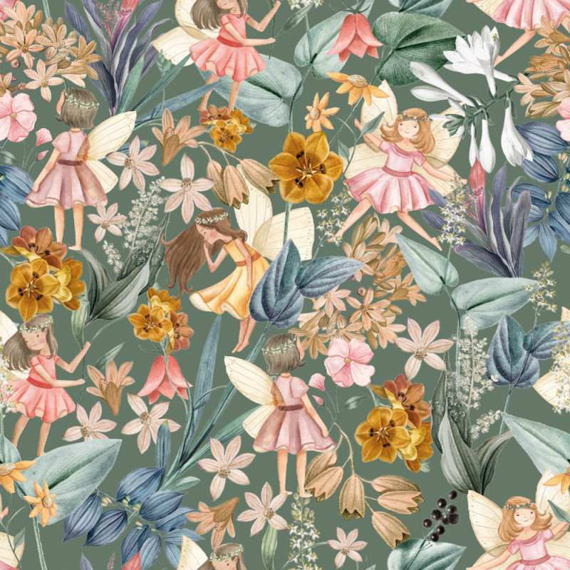 Blomsterflickor grön