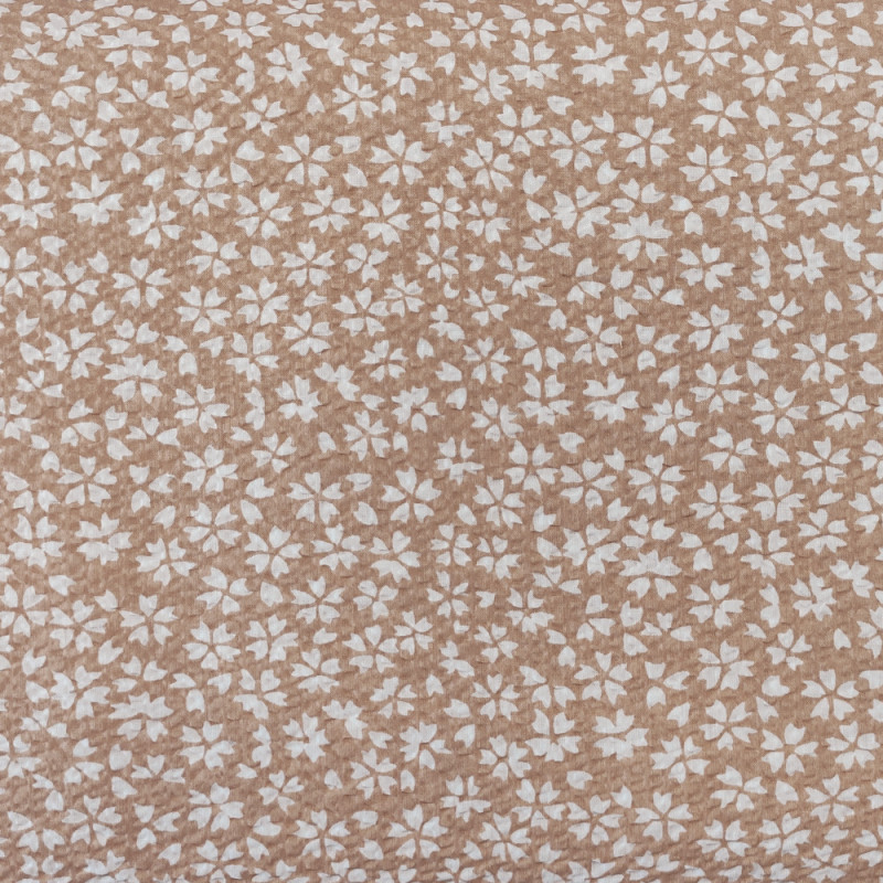 Seersucker blomma beige