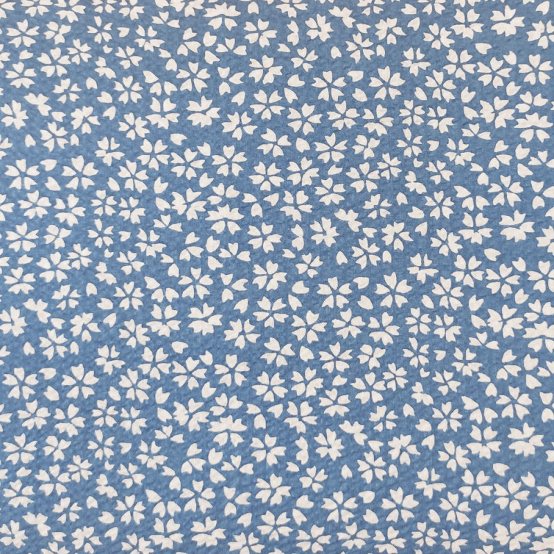 Seersucker blomma blå