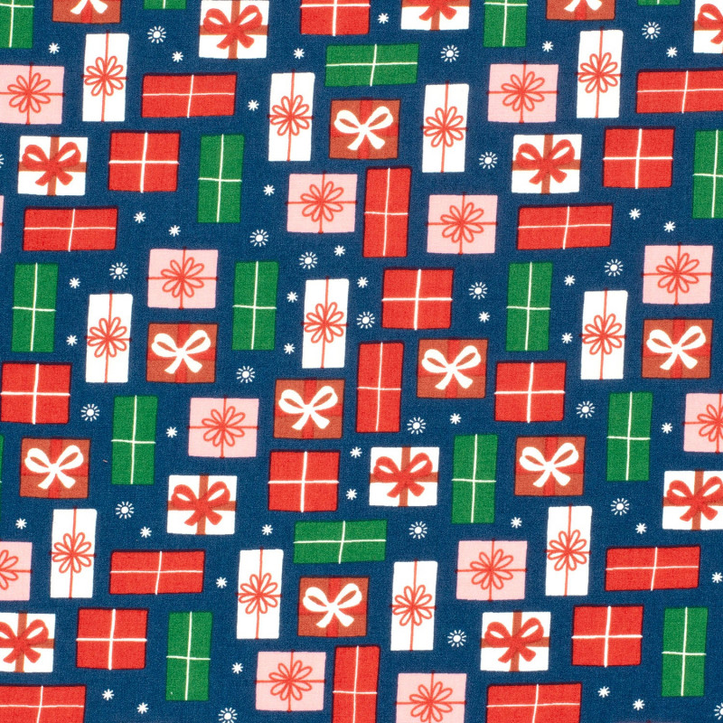 Poplin jul paket blå