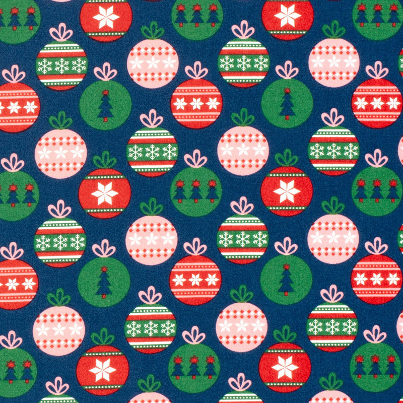 Poplin jul kulor blå