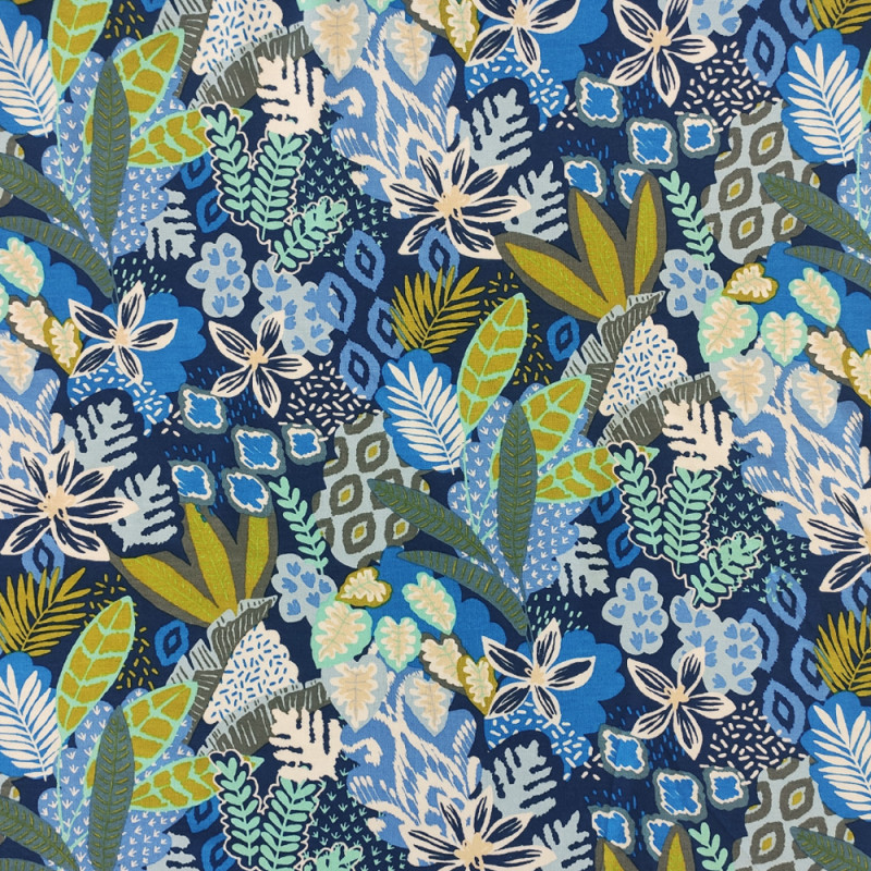 Löv blomma blå grön