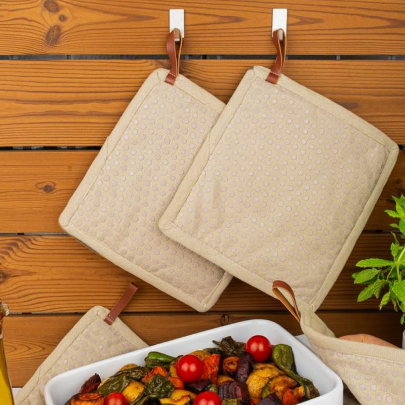 Potholder with pocket and silicon dots