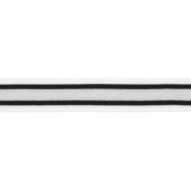 Side stripe lurex white black silver