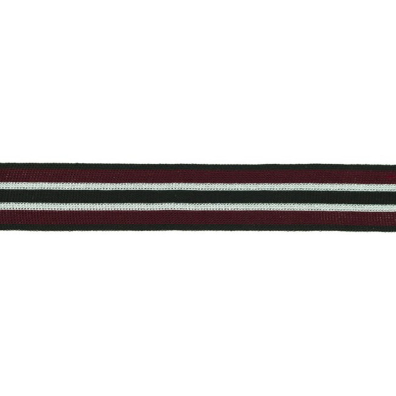 Side stripe lurex bordeaux white black