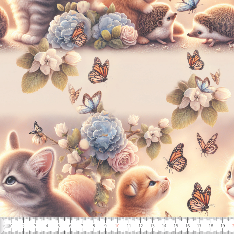 Kitten and butterflies