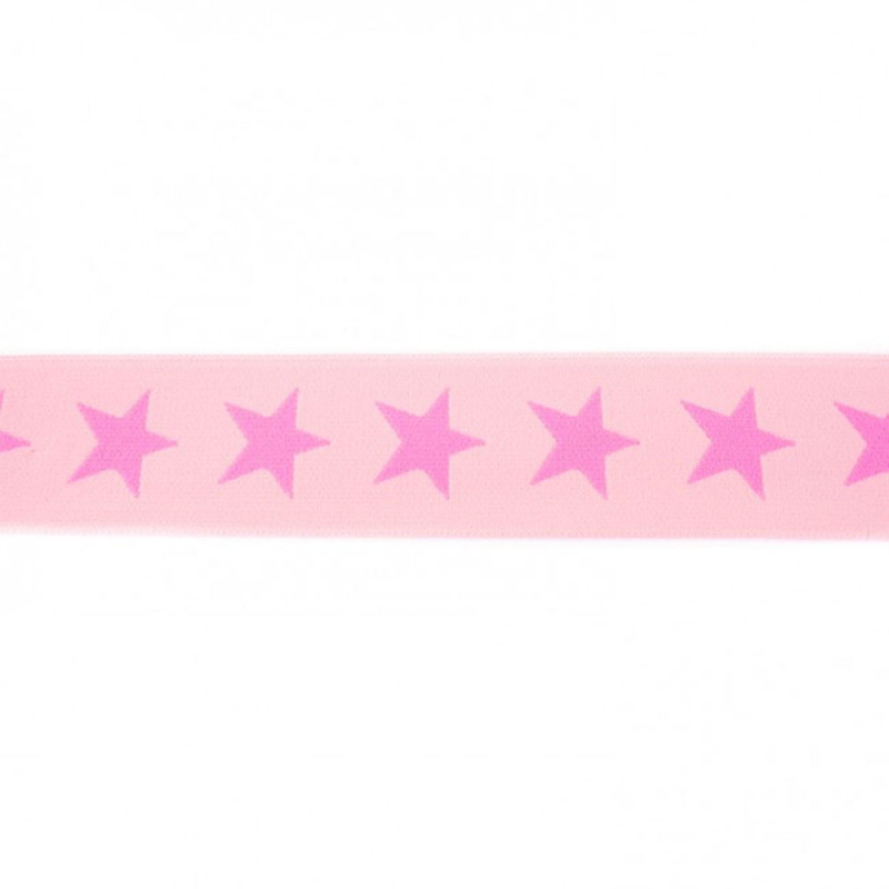 Elastic with woven star lightpink pink