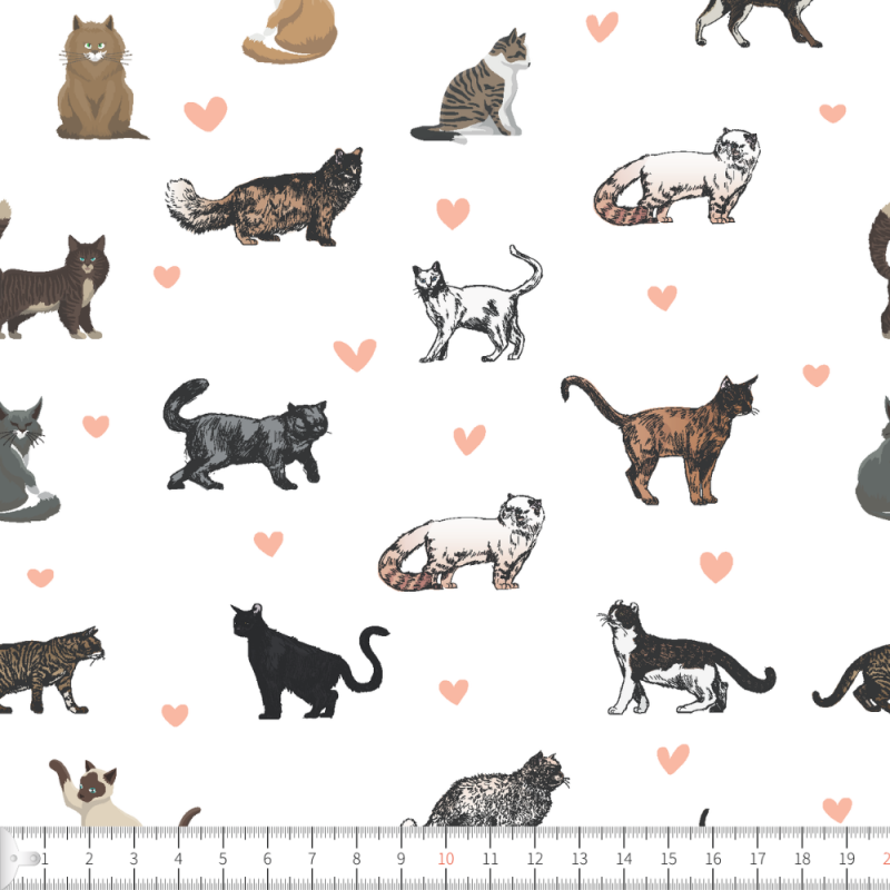 Love cats med hjärtan 