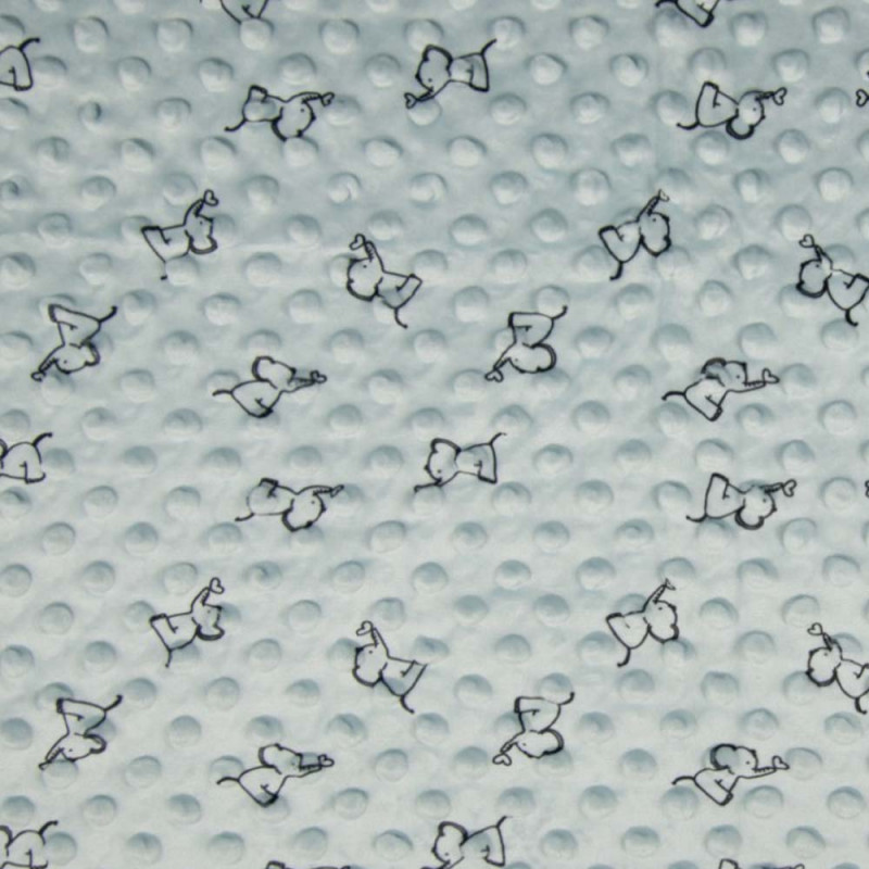 Minky mönstrad elefant dusty green