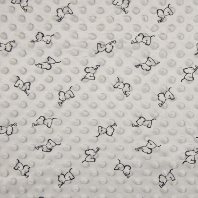 Minky mönstrad dino light grey