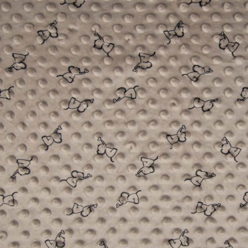 Minky mönstrad dino sand