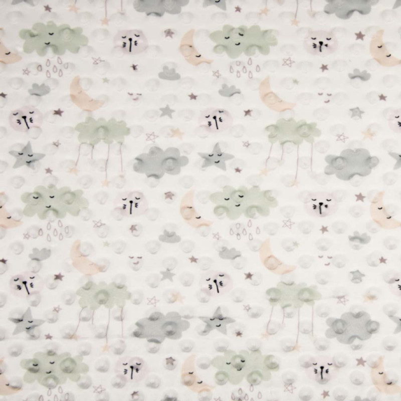 Minky mönstrad moln grön