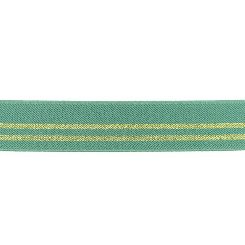 Elastic lurex gold green