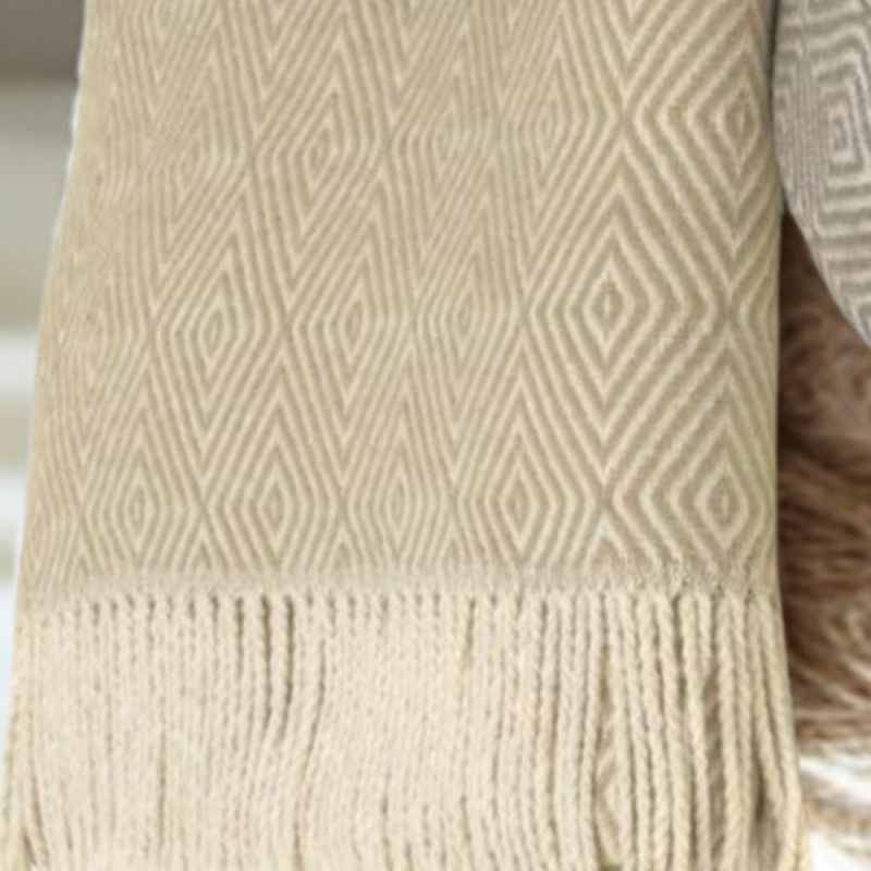 Pläd gåsöga beige