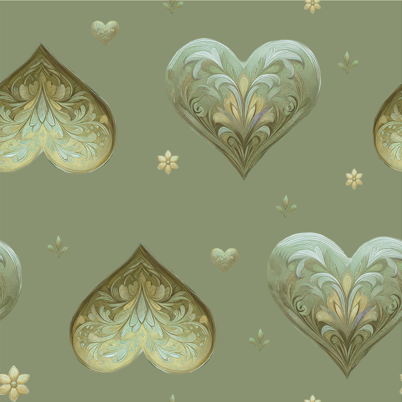 Vintage hjärtan grön