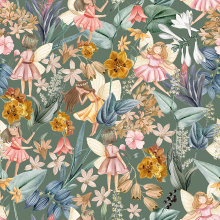 Blomsterflickor grön