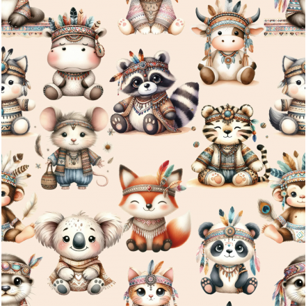 Animals with Indian feathers