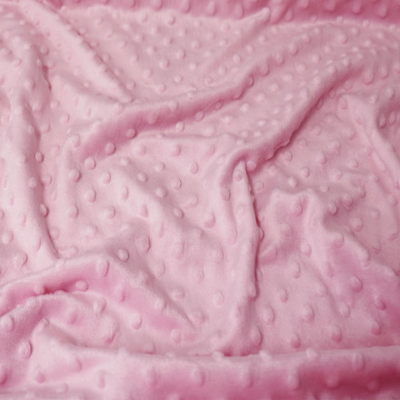 Minky light pink dots