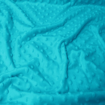 Minky turqouise dots