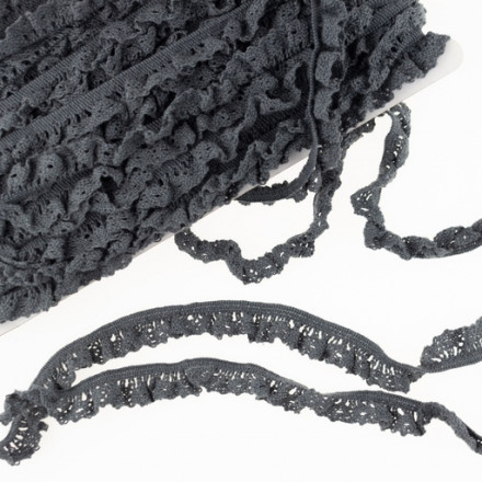 Bomullsspets mörk grå