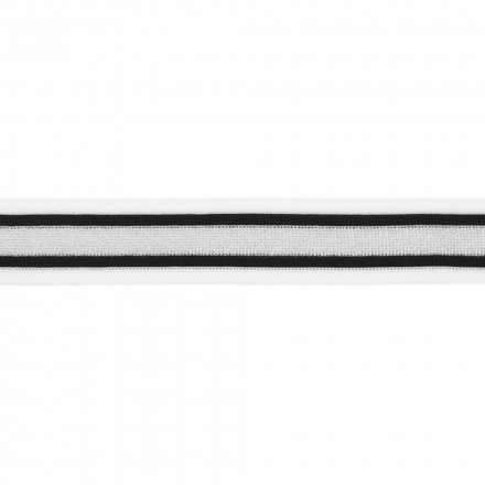 Side stripe lurex white black silver