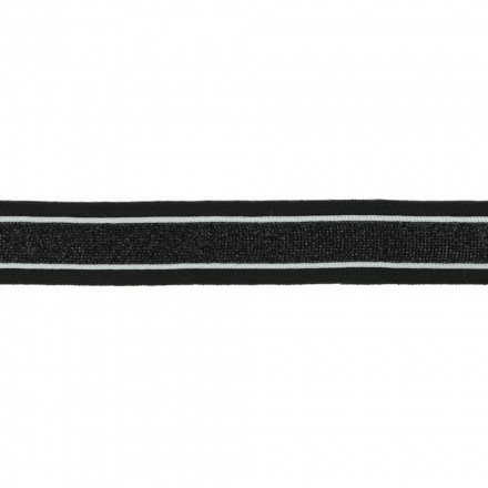 Side stripe lurex black white black