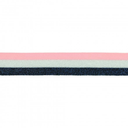 Side stripe lurex pink white dblue