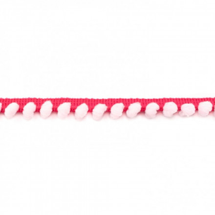 Two colored Pom Pom Lace fuchsia lightpink
