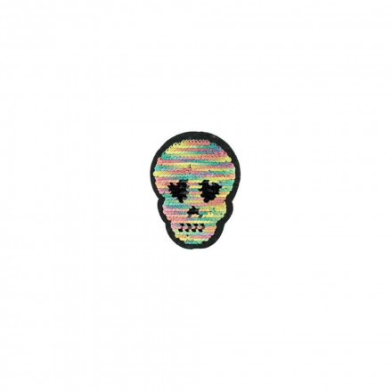 Reversible patches glitter skull