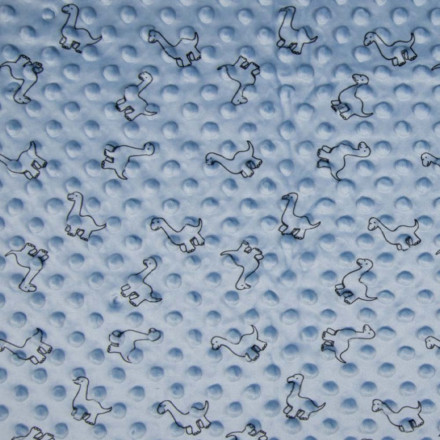 Minky mönstrad dino dusty blue