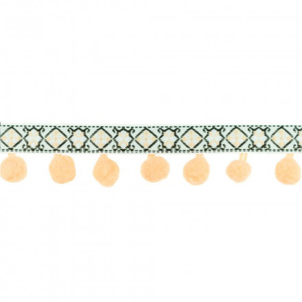 Pom pom lace jacquard salmon
