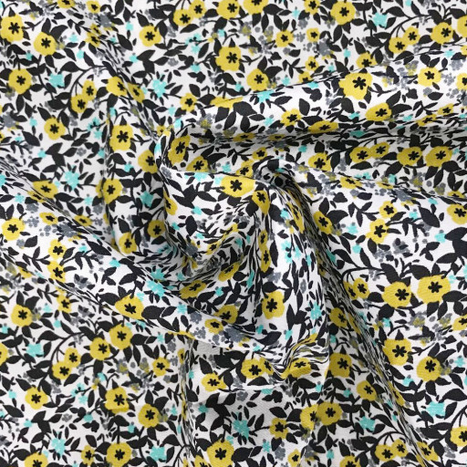 Poplin small flower yellow