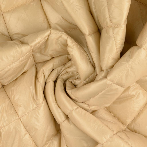 Quilted coating fabric beige