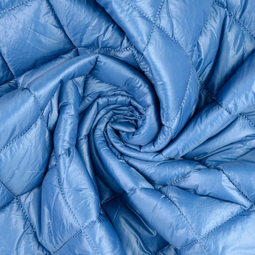 Quilted coating fabric blue
