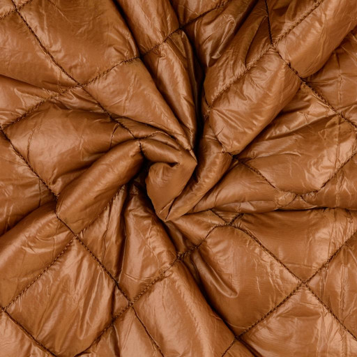 Quilted coating fabric brown