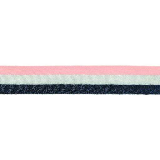 Side stripe lurex pink white dblue