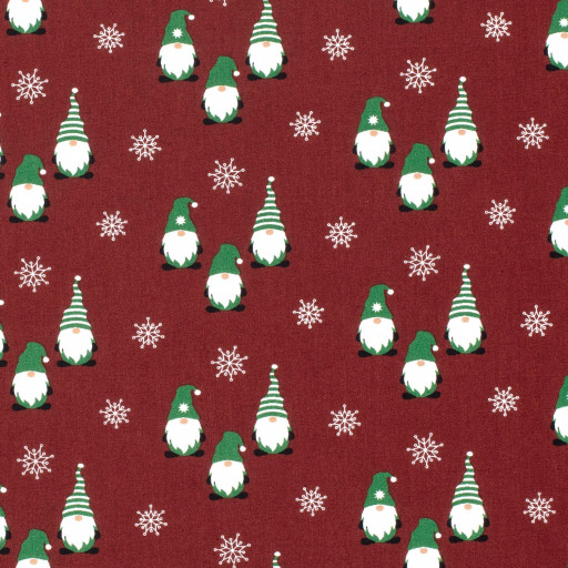 Poplin jul tomte röd