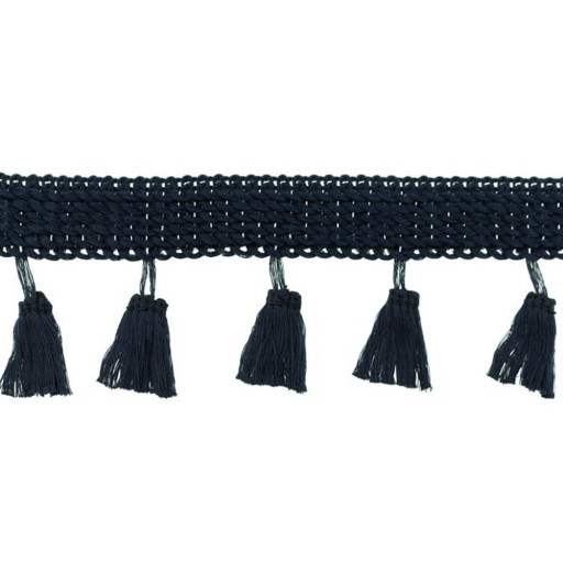 Tassel Fringe unicolour marin