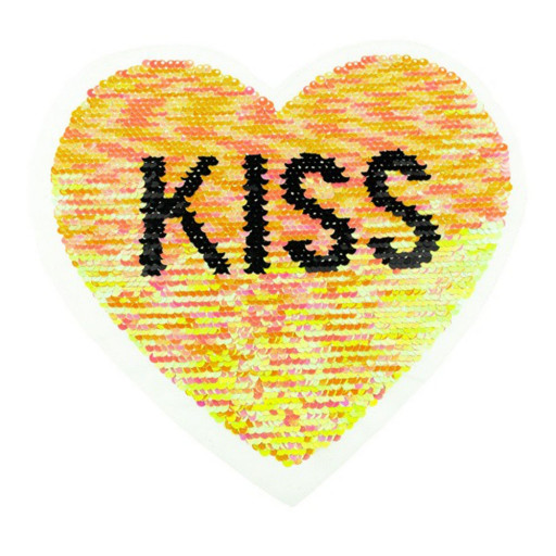 Reversible patches heart kiss