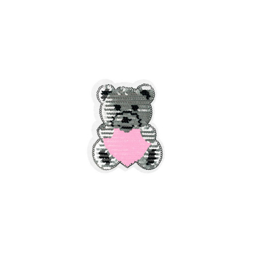 Reversible patches small teddybear heart