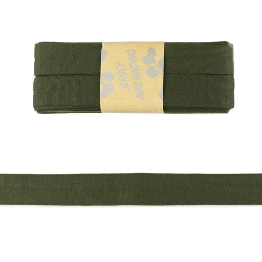 Bias binding in viscose camo green