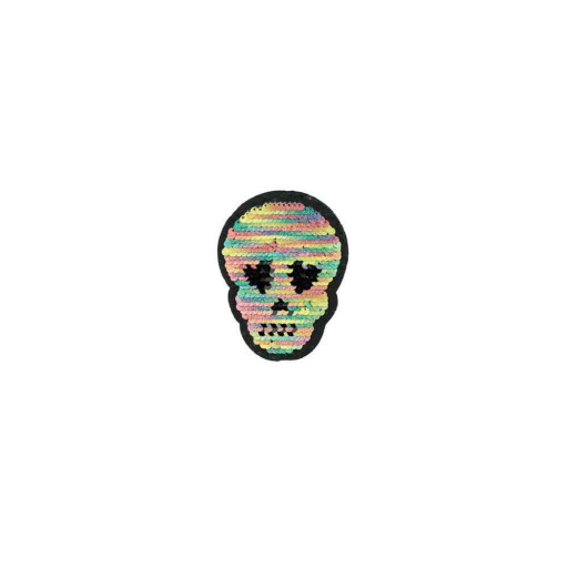 Reversible patches glitter skull