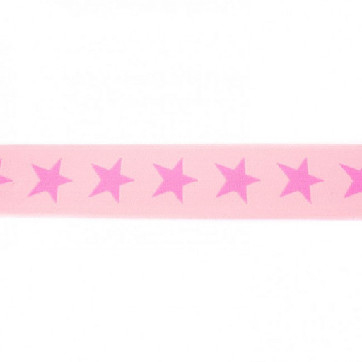 Elastic with woven star lightpink pink