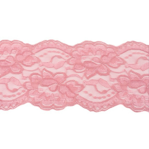 Stretchable lace old pink