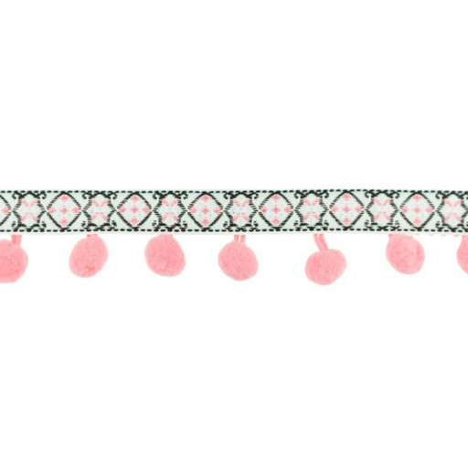 Pom pom lace jacquard light pink